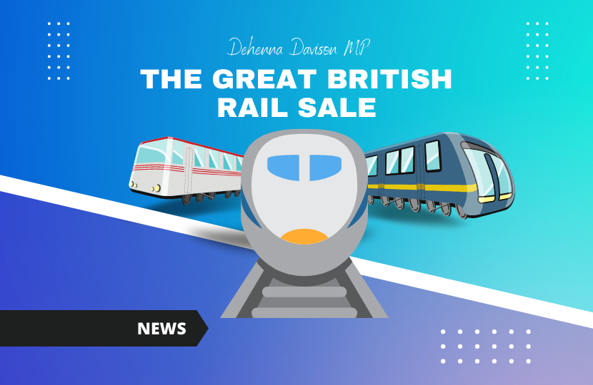 British Railway Sale Graphic - Three trains on a blue background