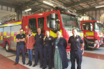 Firefighters with Dehenna and Cllr Cathy Hunt